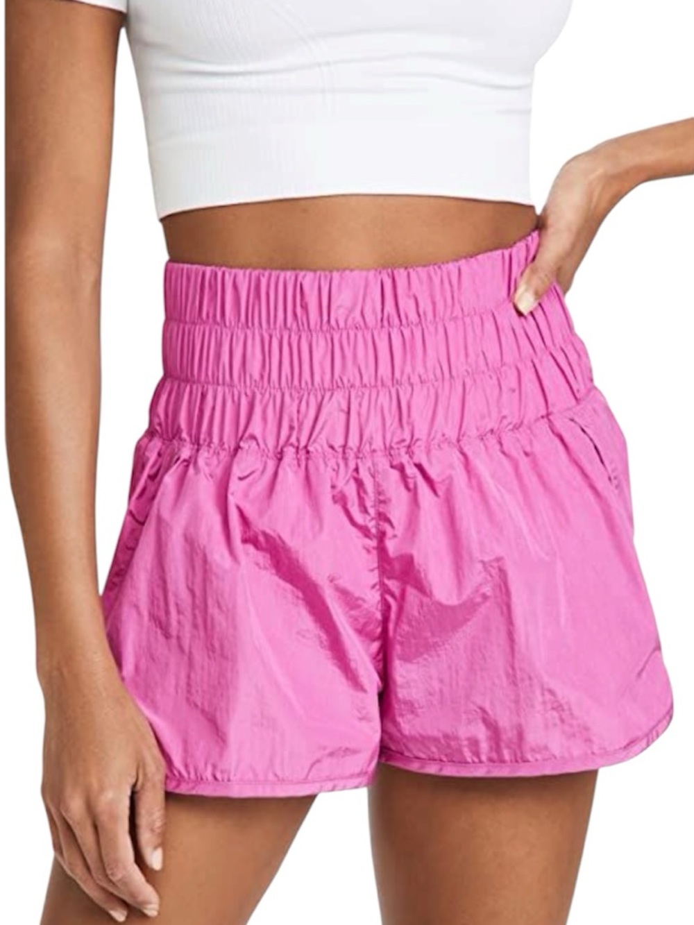 FP Movement Free People The Way Home High Rise Athletic Shorts pink Size M